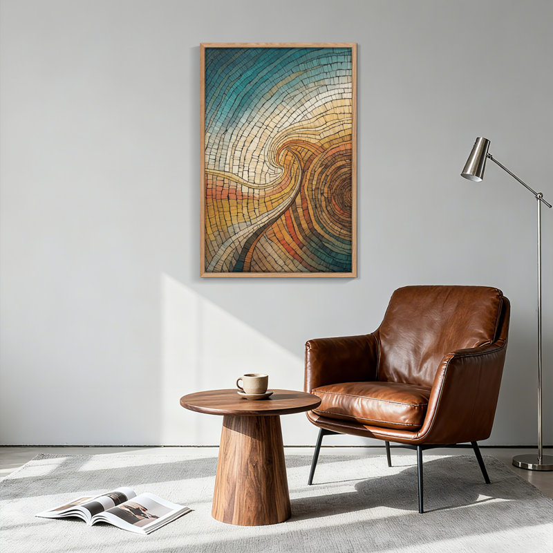 Ensemble d'une toile mosaïque abstraite, H 48 po x l 32 po, Natural