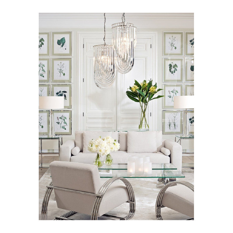 Murano 4 - Light Chandelier, Nickel, Smoke