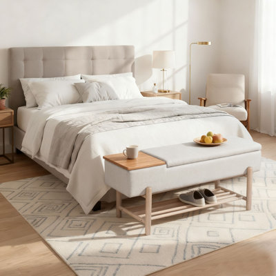 Banc de rangement industriel avec design rabattable, structure en métal et siège rembourré avec rangement caché et rangement pour chaussures ouvert pour le salon, la chambre à coucher, l'entrée
