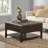 SQUARE OTTOMAN WITH STORAGE AND BOTTOM RACK