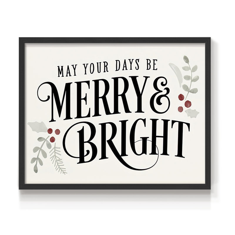 «Merry Sentiment II», reproduction encadrée, H 8 po x l 10 po, Noir, noir, noir, noir