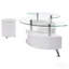 Ensemble de table basse et tabourets 3 pièces blanc ultrabrillant