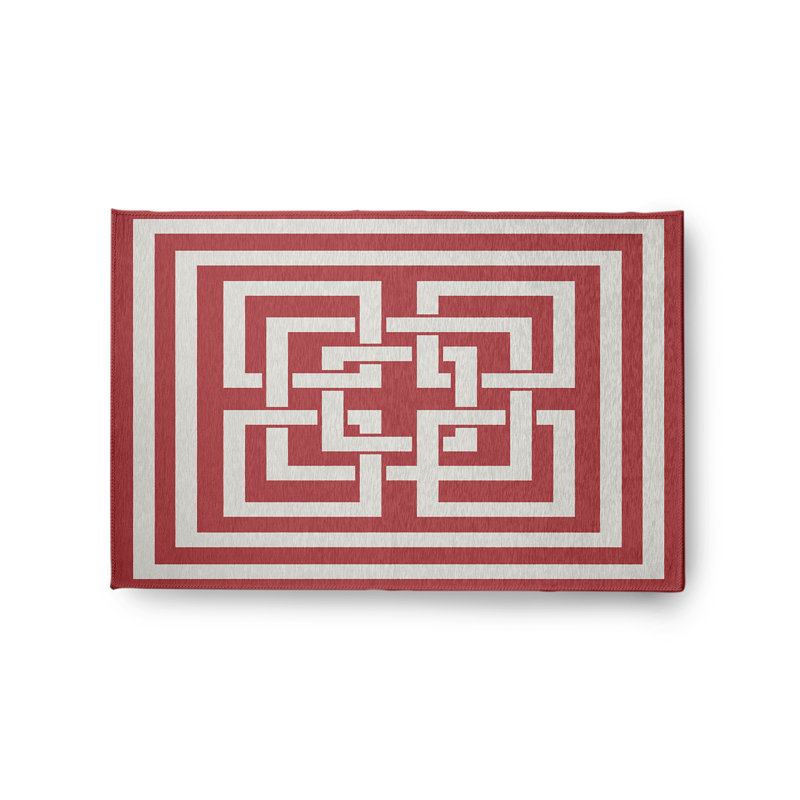 Lingebach Chenille Geometric Indoor Rug, Rectangle 2' x 3'