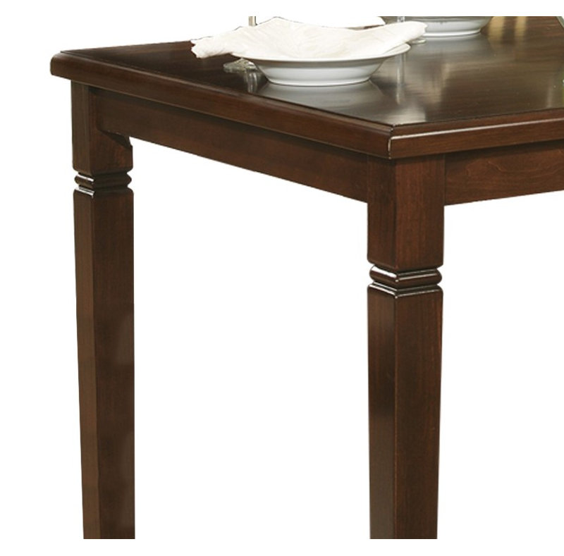 Ensemble de table de salle à manger 5 pièces en bois rembourré brun
