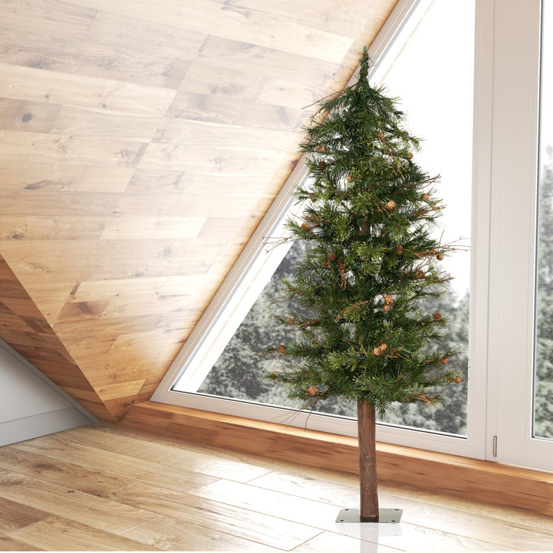 Mixed Country Pine Artificial Alpine Tree, 7'