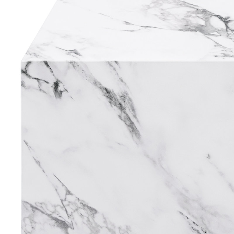 Table d'appoint carrée Artemis Boulgari blanc, Square, Bulgari White