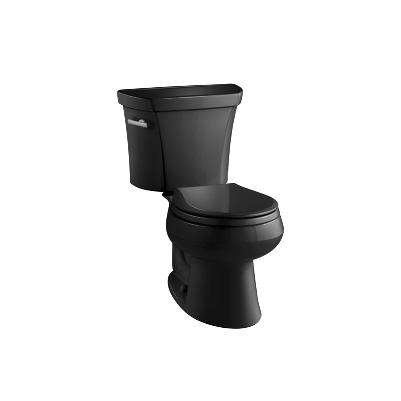 Wellworth® 1.28 GPF Water Efficient Round Two-Piece Toilet (Seat Not Included), Black, Left-Hand, No