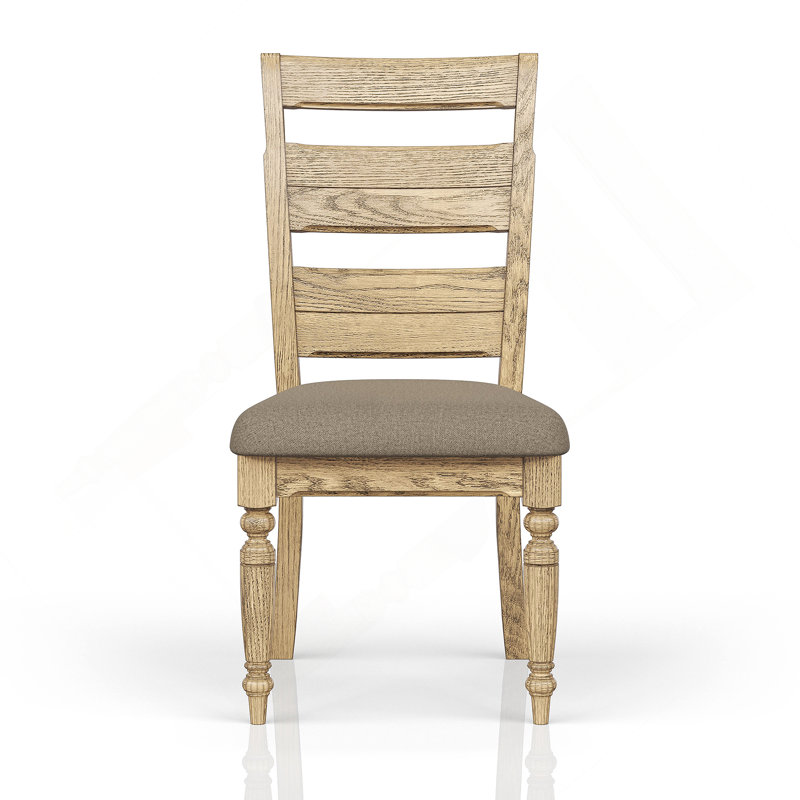 Chaise d'appoint à dossier échelle - Finition caramel (ensemble de 2), Brun