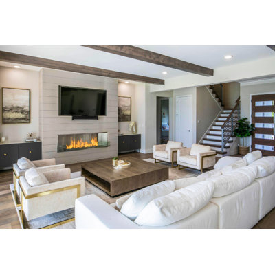 BioFlame 72 " W Stainless Steel Bio-Ethanol Fireplace