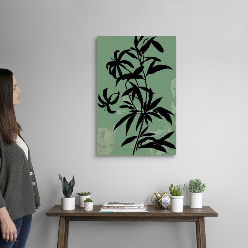 «Green Silhouette I», art mural sur toile, Toile tendue, H 30 po x l 20 po