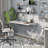 Metal Base Writing Desk with Power Outlet-1386033726