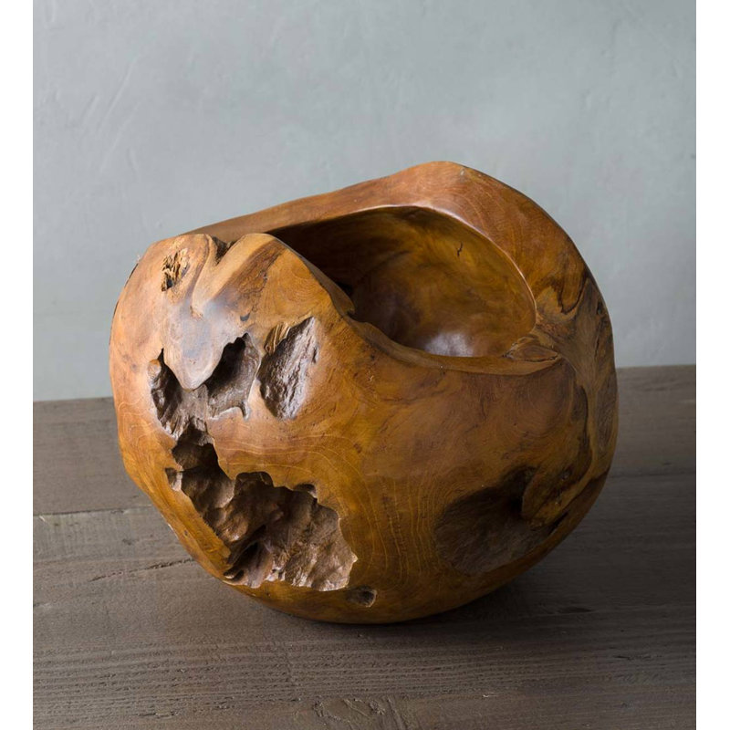 Como Wood Table Vase, 9.75" H x 11.5" W x 11.5" D