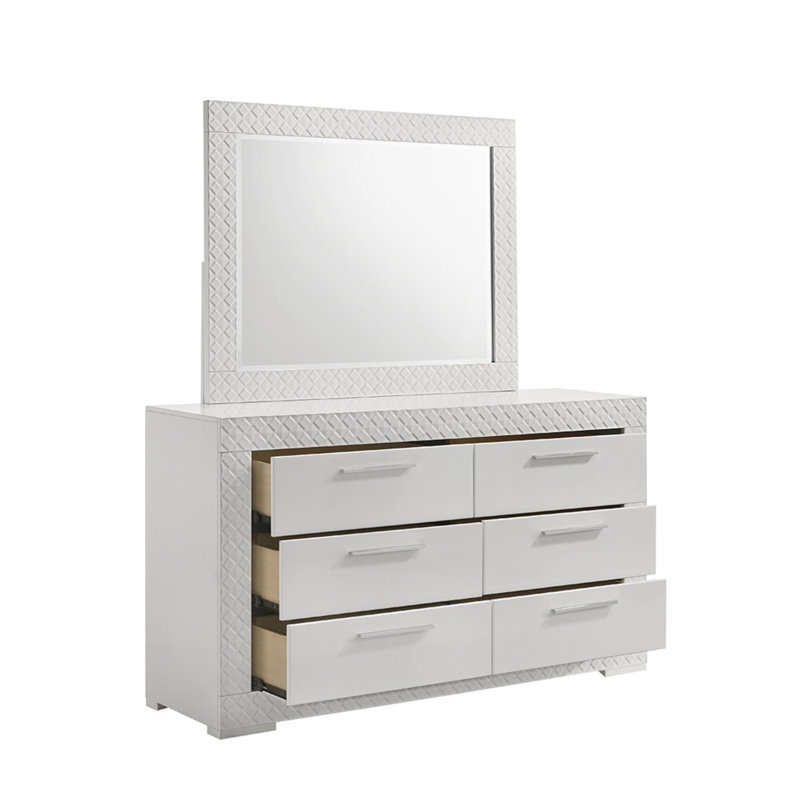 Commode à 6 tiroirs de style moderne en bois