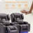 Henrick Faux Leather Power Recliner Chair with LED light and Massage Functions-684776454