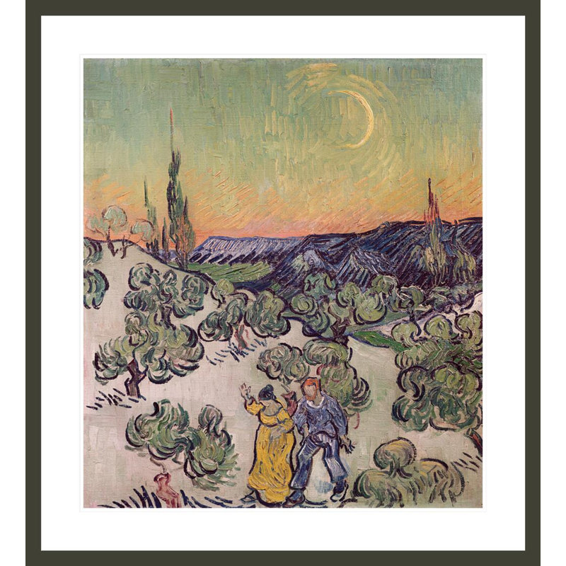«Moonlit Landscape» par Vincent van Gogh, impression giclée encadrée, H 36,84 po x l 33,5 po