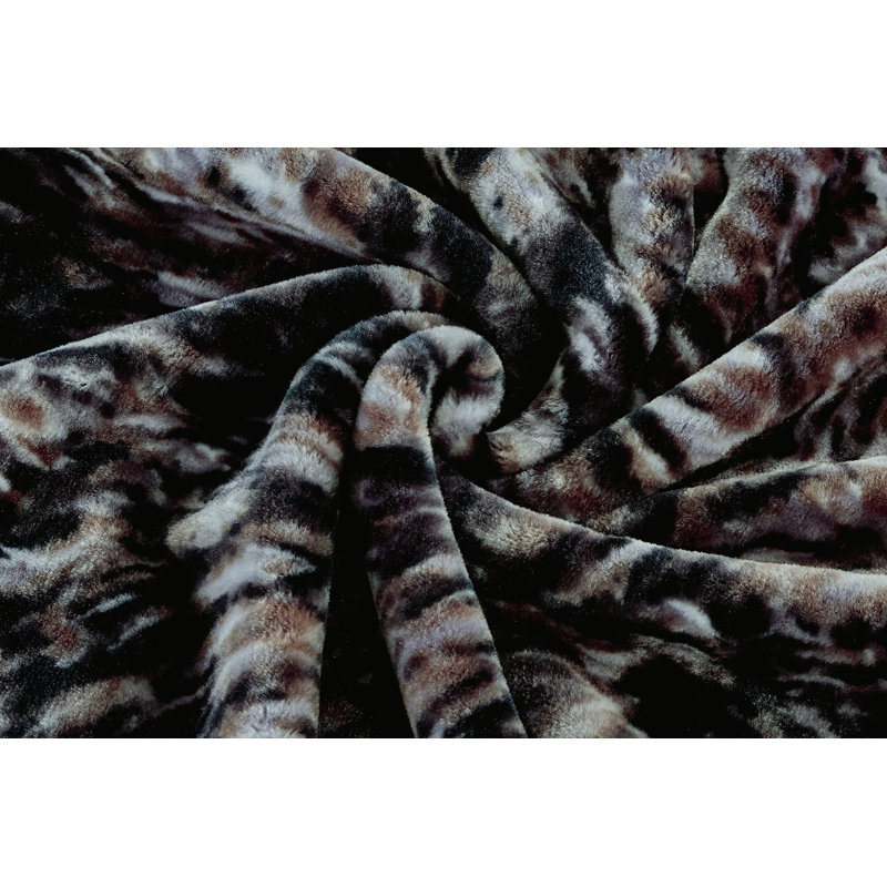 King Size Blue Faux Mink Reversible Wolf Blanket