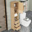 Armoire de rangement pour salle de bain avec tablettes réglables, 3 tiroirs et rangement ouvert