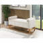 Banc de chambre rembourré avec tissu bouclé