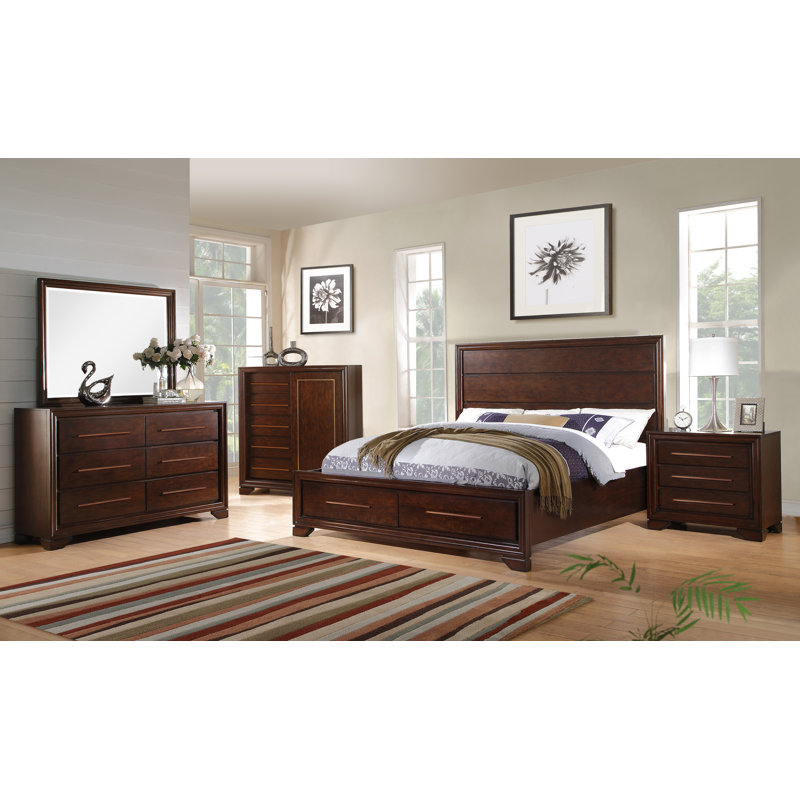 Ensemble de chambre configurable avec lit plateforme et rangement Alysianna