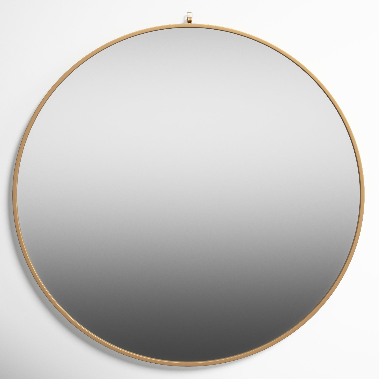 Cassie Metal/Manufactured Wood Round Wall Mirror, Brass, 45" x 45"