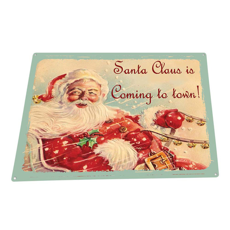Le père Noël arrive en ville, H 11,5 po x l 15,5 po x P 0,04 po