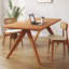 Cherry Wood Colour Rectangular Solid Wood Dining Table-1636560605