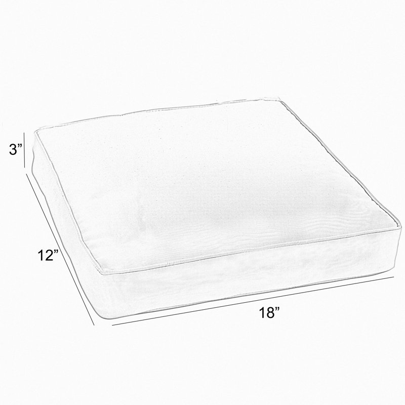 Coussin de siège Union Union, 3", L 18 po x P 12 po