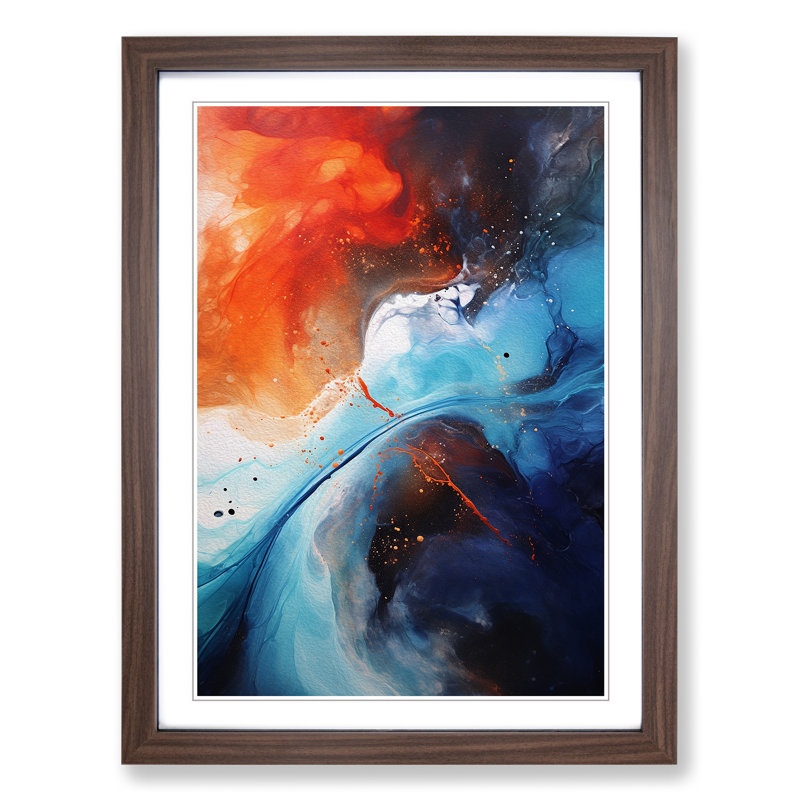 Single Picture Frame Print on Wood, Walnut Framed, 64cm H x 46cm W