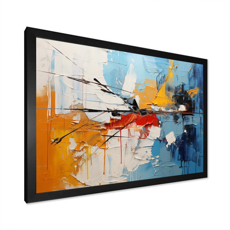 Genara Rythme Abstraction II, H 12 po x l 20 po x P 1 po, Cadre photo noir