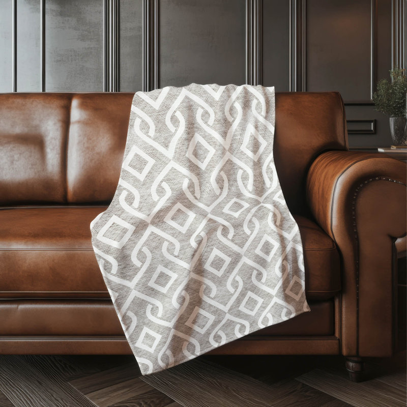 Jeté géométrique Addison Sherpa ASB621, Taupe