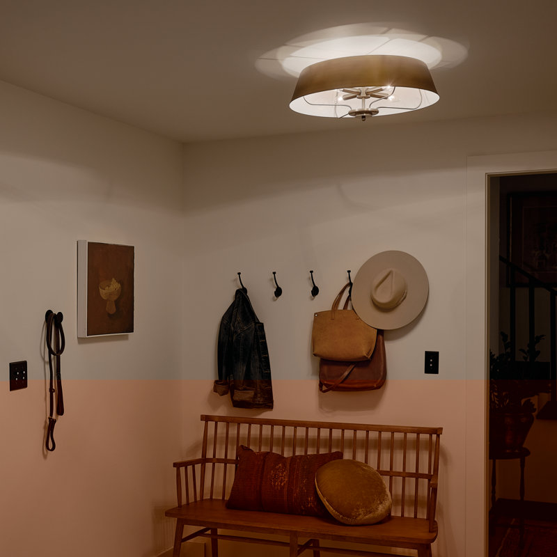 Luminaire suspendu convertible, Laiton naturel brossé, Laiton naturel brossé