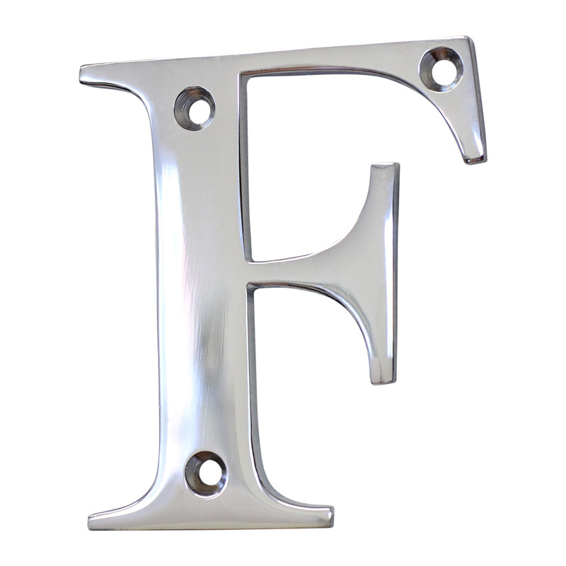 Lettre de montage en laiton 3 po H, Chrome poli, F