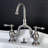 Kingston Brass English Country Two-Handle 3-Hole Deck Mount Bridge Bathroom Faucet with Brass Pop-Up-29273095