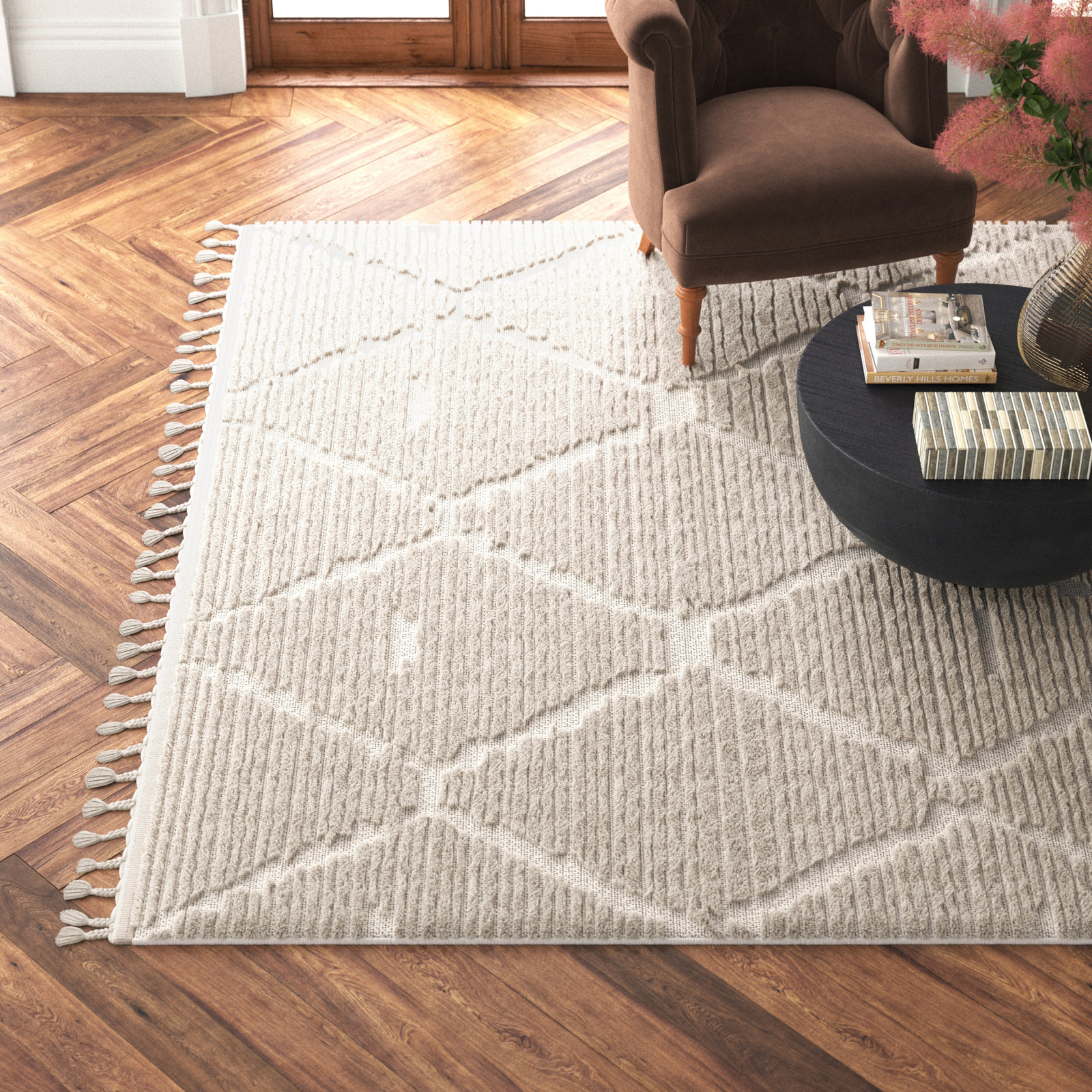 Highpoint Cream Rug, Rectangle 9'2" x 12'