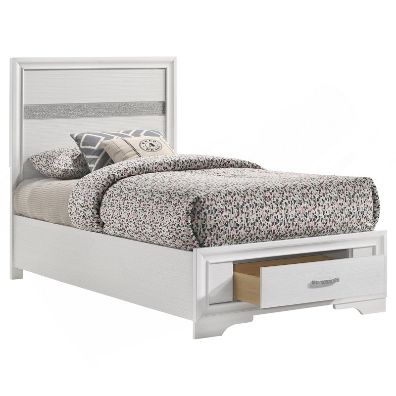 Lit simple avec rangement Urbana, Lit simple, Blanc