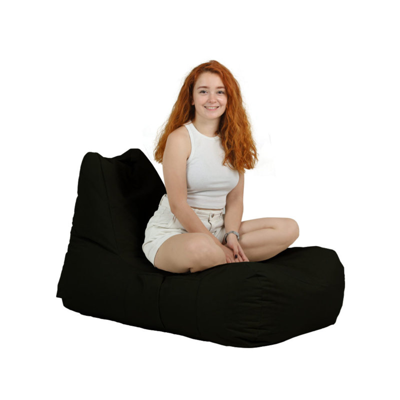 Fauteuil à billes de jardin Original noir, 41,3 po x 29,5 po x 41,3 po | 100% polyester imperméable, mousse de styromousse recyclée à 100% | Système de double fermeture à glissière dissimulée, capacité de poids maximale: 440 lb | Parfait pour le divertissement extérieur moderne