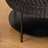 30.9"Wide Faux Fur Upholstered Round Ottoman Coffee Table Foot Rest with Black Metal Legs-152052770