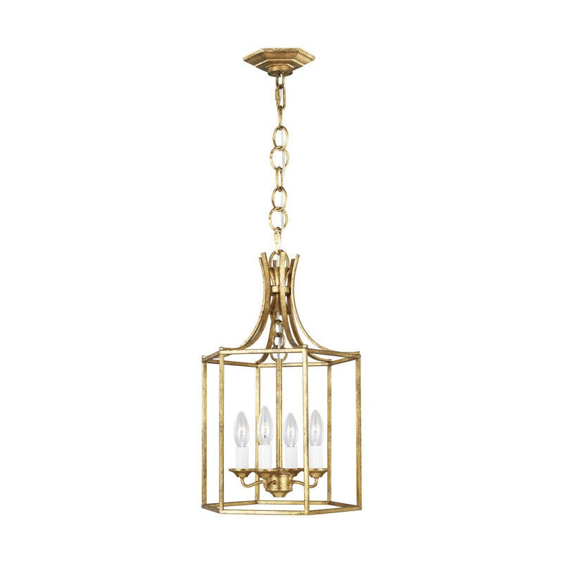 Bantry House 4 - Light Chandelier, Antique Gold, 24.88" H x 12.5" W x 12.5" D