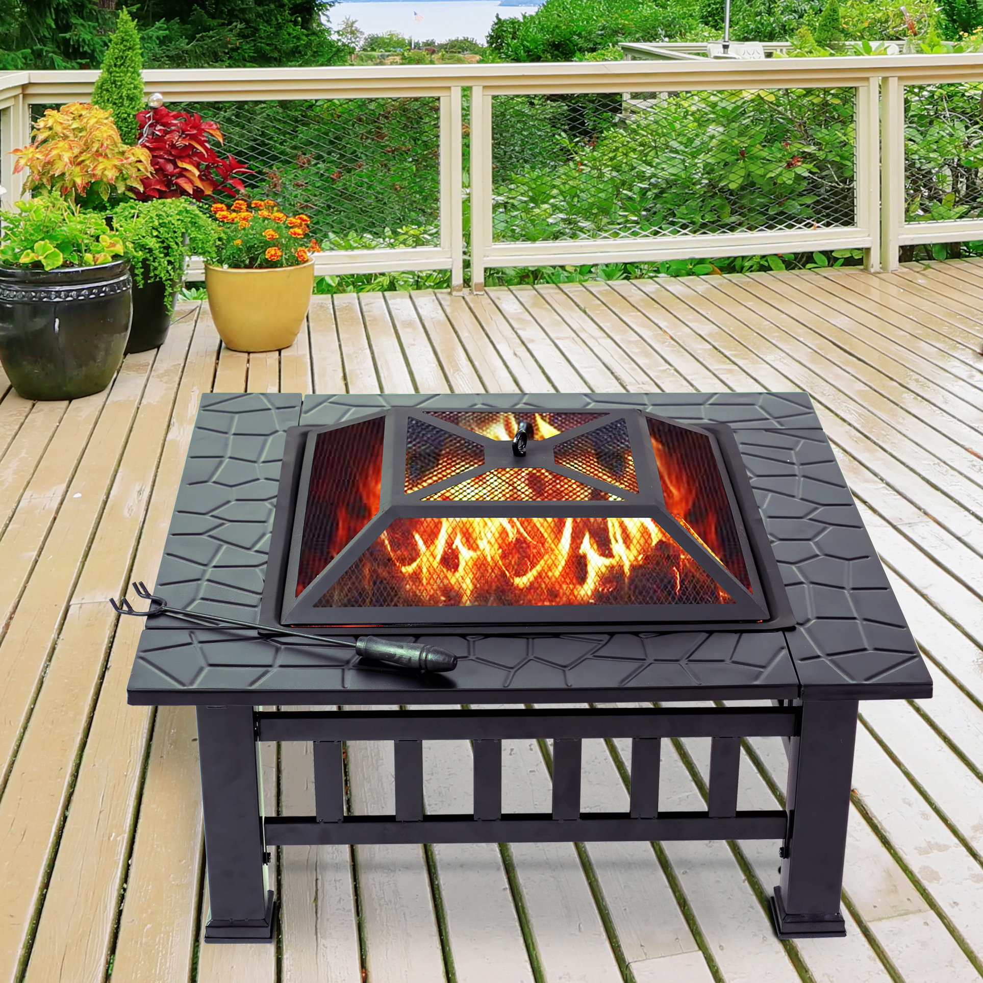 Red Barrel Studio® Durango 32 Square Outdoor Fire Pit u0026 Reviews - Wayfair  Canada