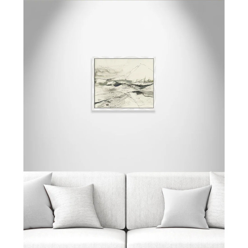 " Green Sketches " by PI Studio, Pas de tapis, Cadre mince blanc, H 16 po x l 19 po x P 0,75 po