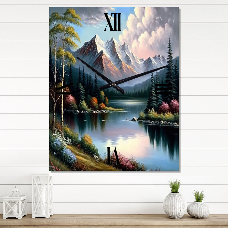Horloge murale rivière Quietude dans l'après-midi, H 28 po x l 12 po x P 1 po