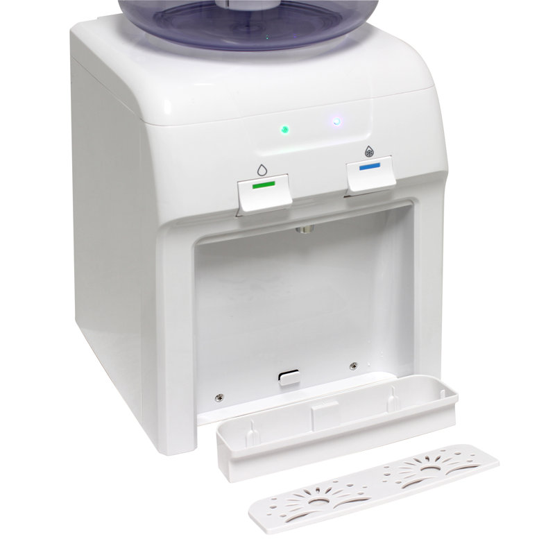vitapur White Countertop Top Loading Electric Water Cooler Water Dispenser with Hot and Cold Hot, Cold, and Room Cold and Room Temperature Options