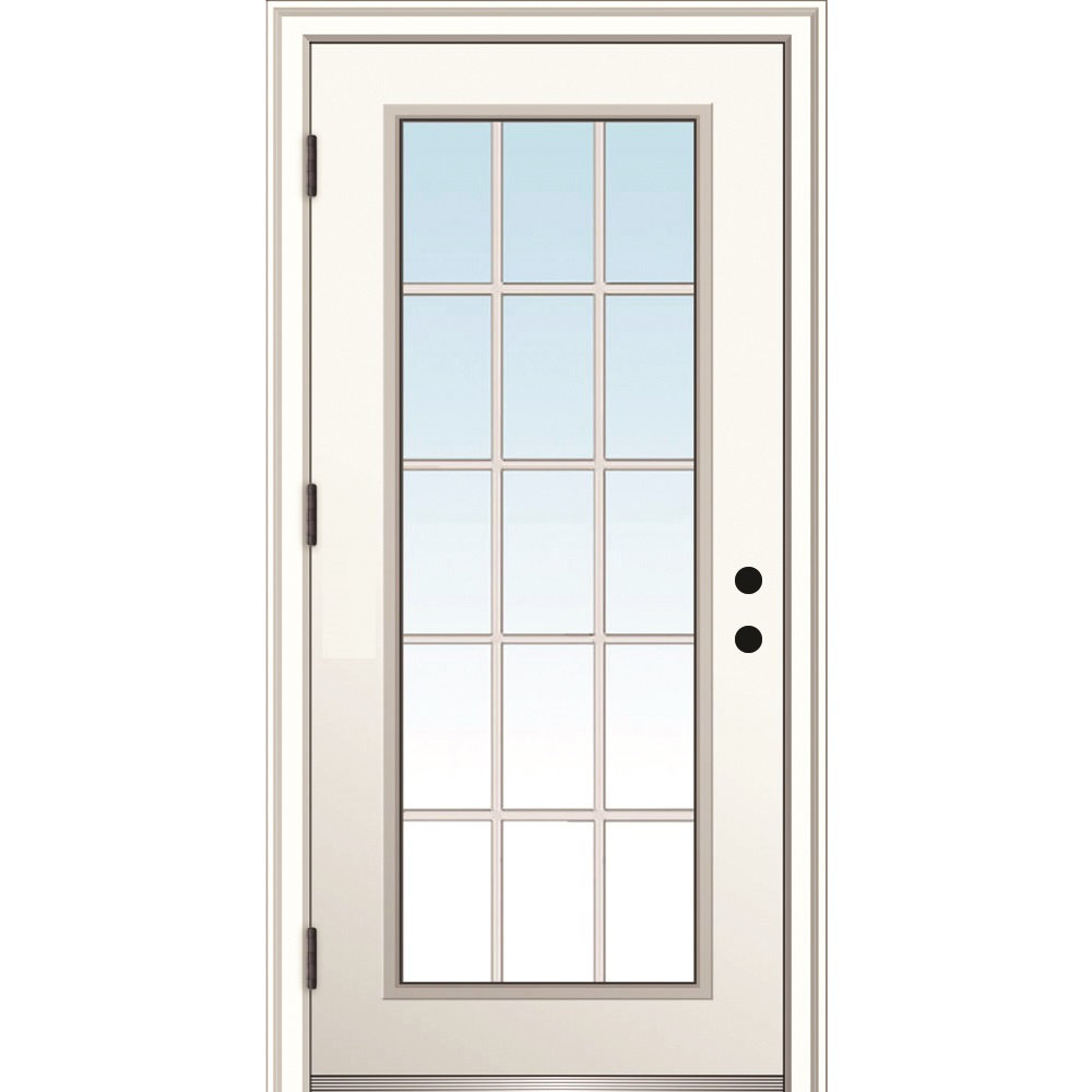 Clear Lowe Glass 80'' Flush Steel Front Entry Doors MMI DOOR Door 