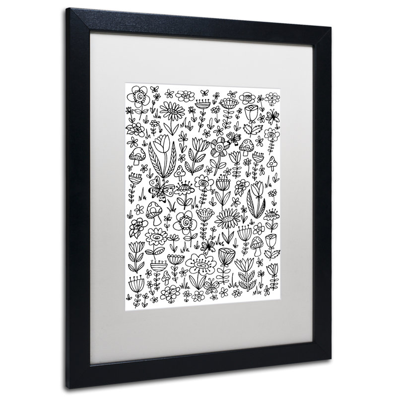 Arzel «Small Flowers», impression encadrée, Blanc, H 20 po x l 16 po x P 0,5 po