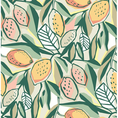 Main Squeeze Peach Peel and Stick Wallpaper