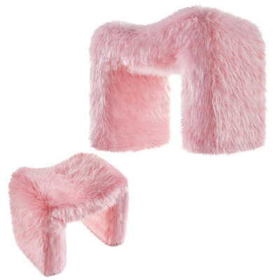 Catargiu 2 - Piece Faux Fur Upholstered Ottoman by Ebern Designs
