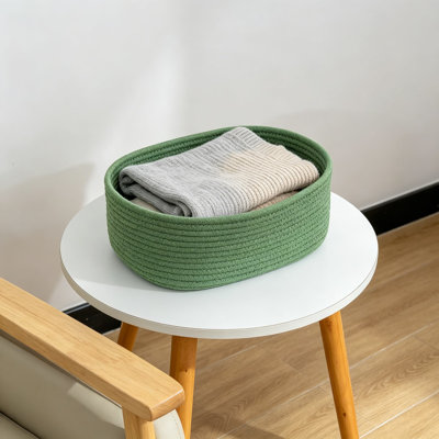Ensemble de 2 paniers de rangement pour garde-robe cubiques, panier en corde de coton tissé pour l'organisation et le rangement, bac de rangement pour jouets durable et respectueux de la peau, panier de décoration de chambre élégant