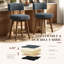Tabouret de bar pivotant rembourré avec structure en bois massif et repose-pieds plaqué or-129235213
