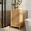 Armoire de rangement de salle de bain en bambou, armoire de plancher autoportante avec porte et tablette pour salle de bain, salon, chambre à coucher, couloir, cuisine