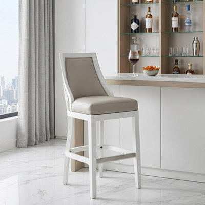 Solid Wood Bar Height Swivel Bar Chair